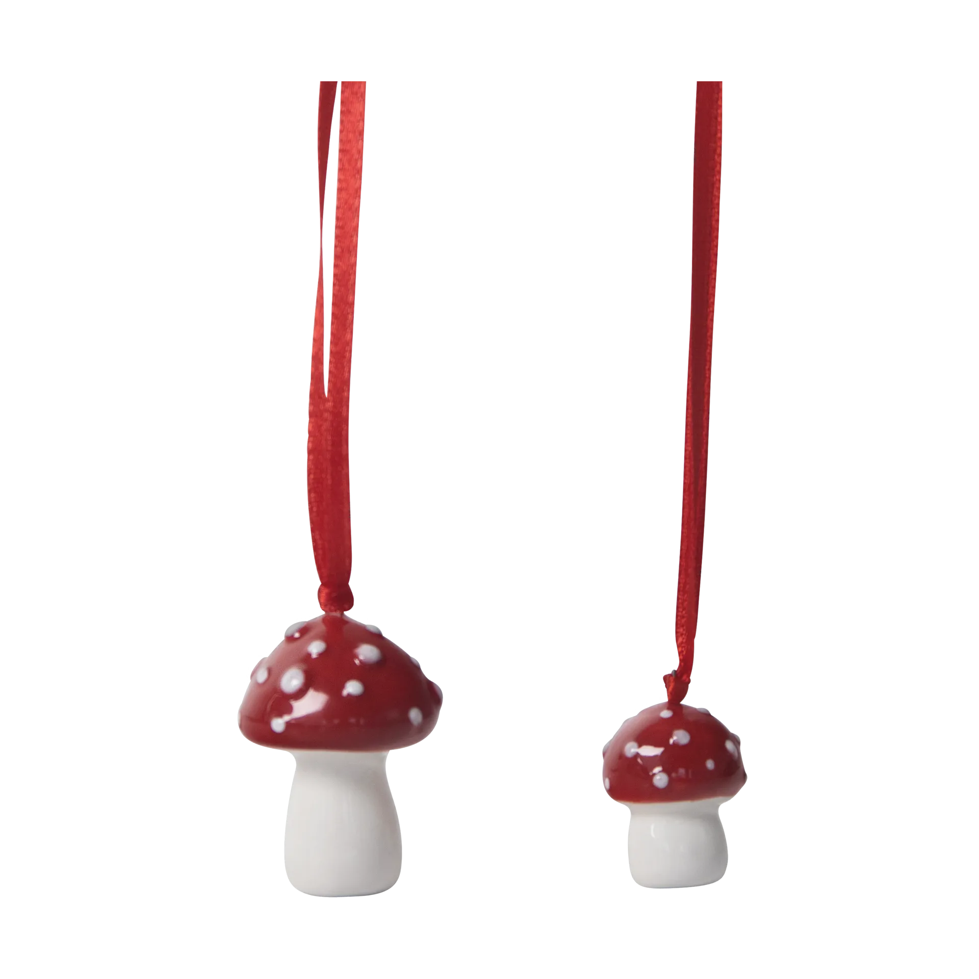Fluesopp juletreanheng 2 stk., Hvit-rød Pluto Design