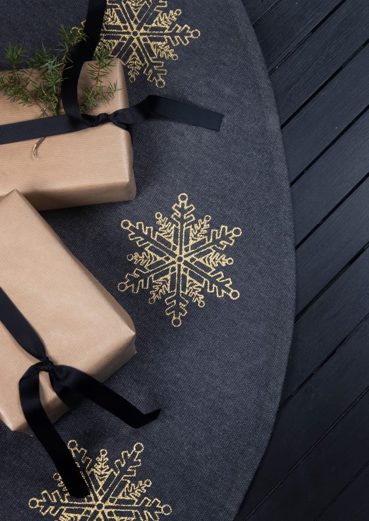 Juletreteppe snøstjerne Ø 110 cm, Grå-gull Pluto Design