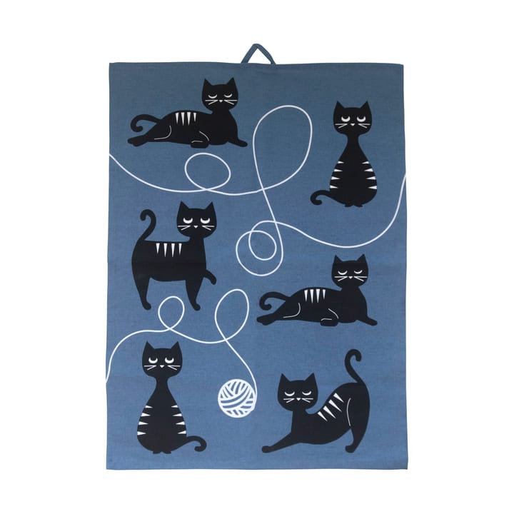 Kattfamilien kjøkkenhåndkle 50x70 cm, Blå-svart-hvit Pluto Design