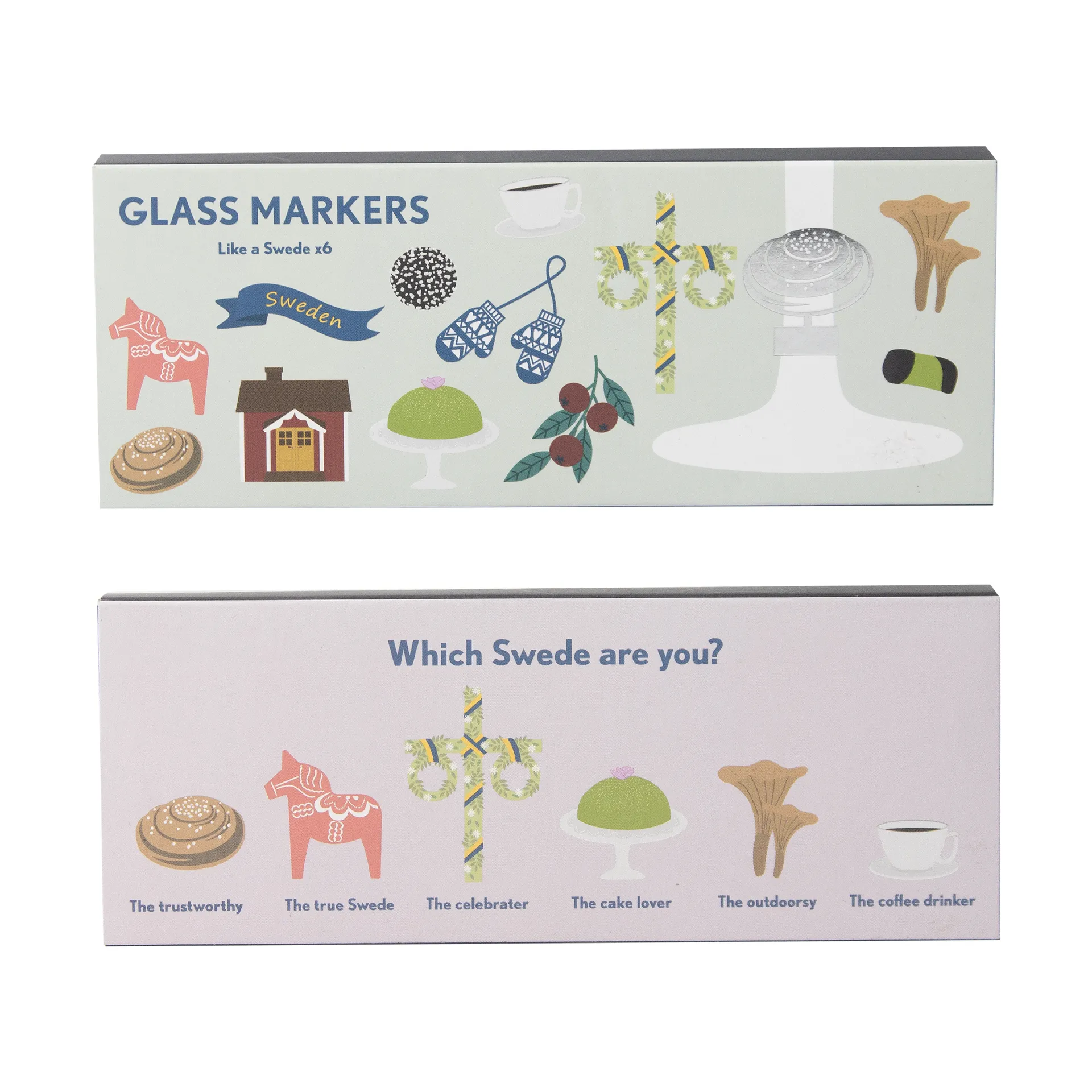 Like a swede glassmarkør 6 deler, Sølv-metall Pluto Design