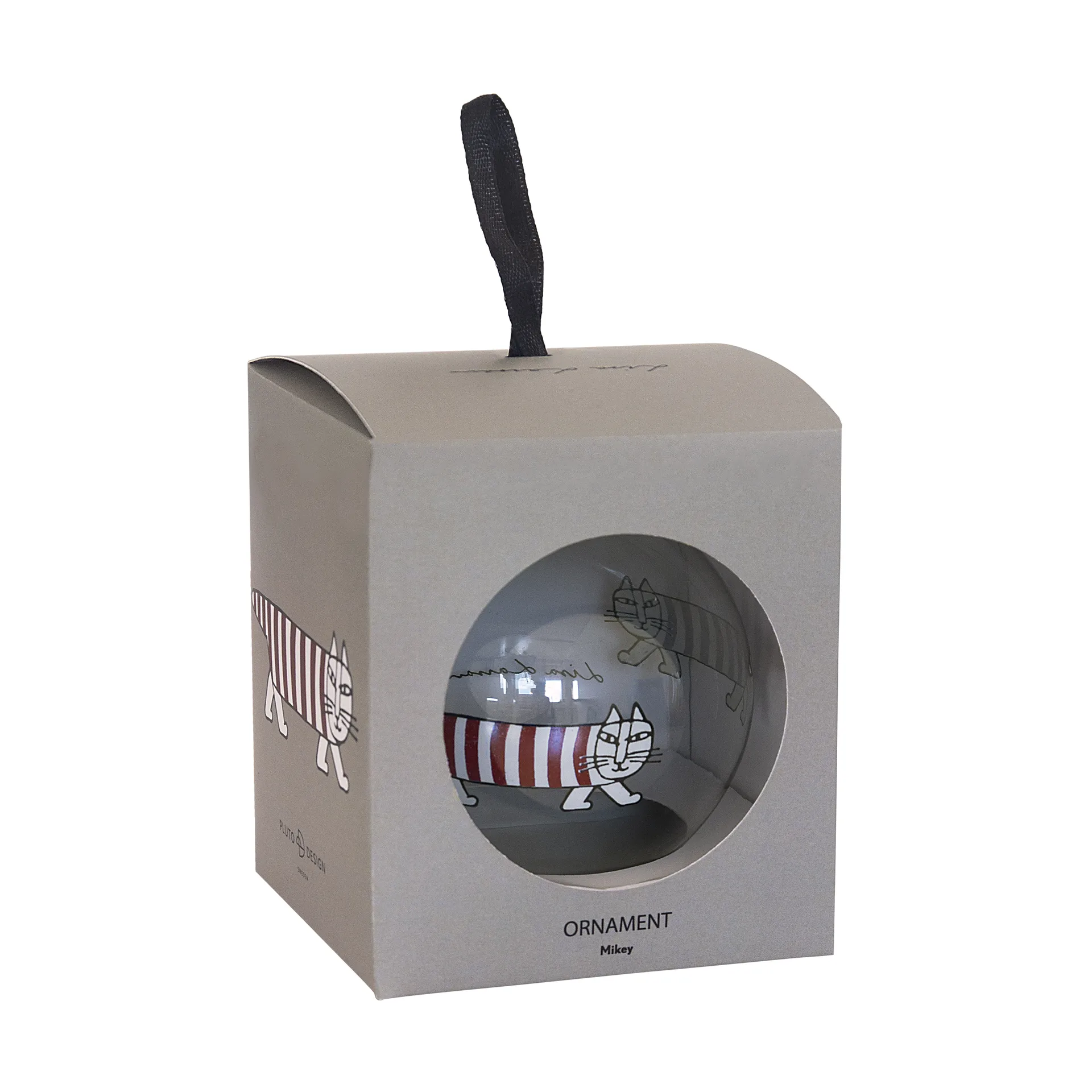 Lisa Larson Mikey julekule, Silver-red-white Pluto Design