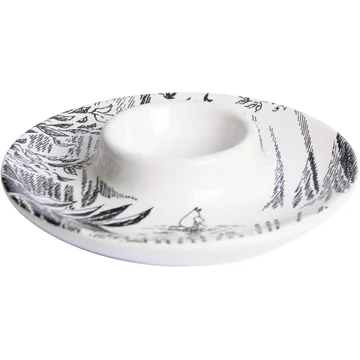 Mummi eggeglass med fat - Svart-hvit - Pluto Design