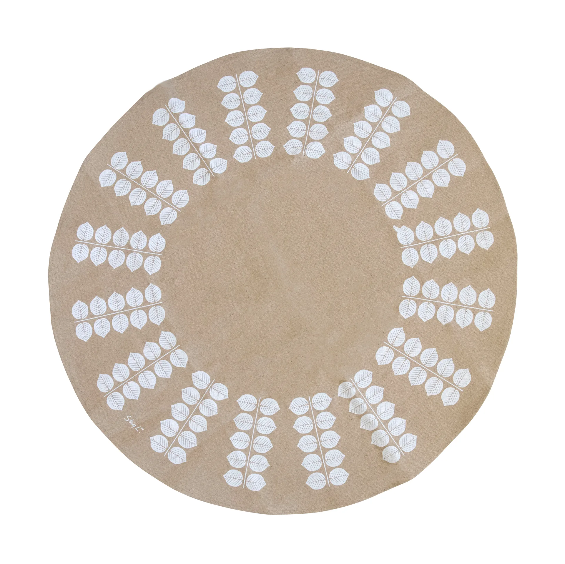 Stig L Berså juletreteppe Ø 110 cm, Natur-hvit Pluto Design