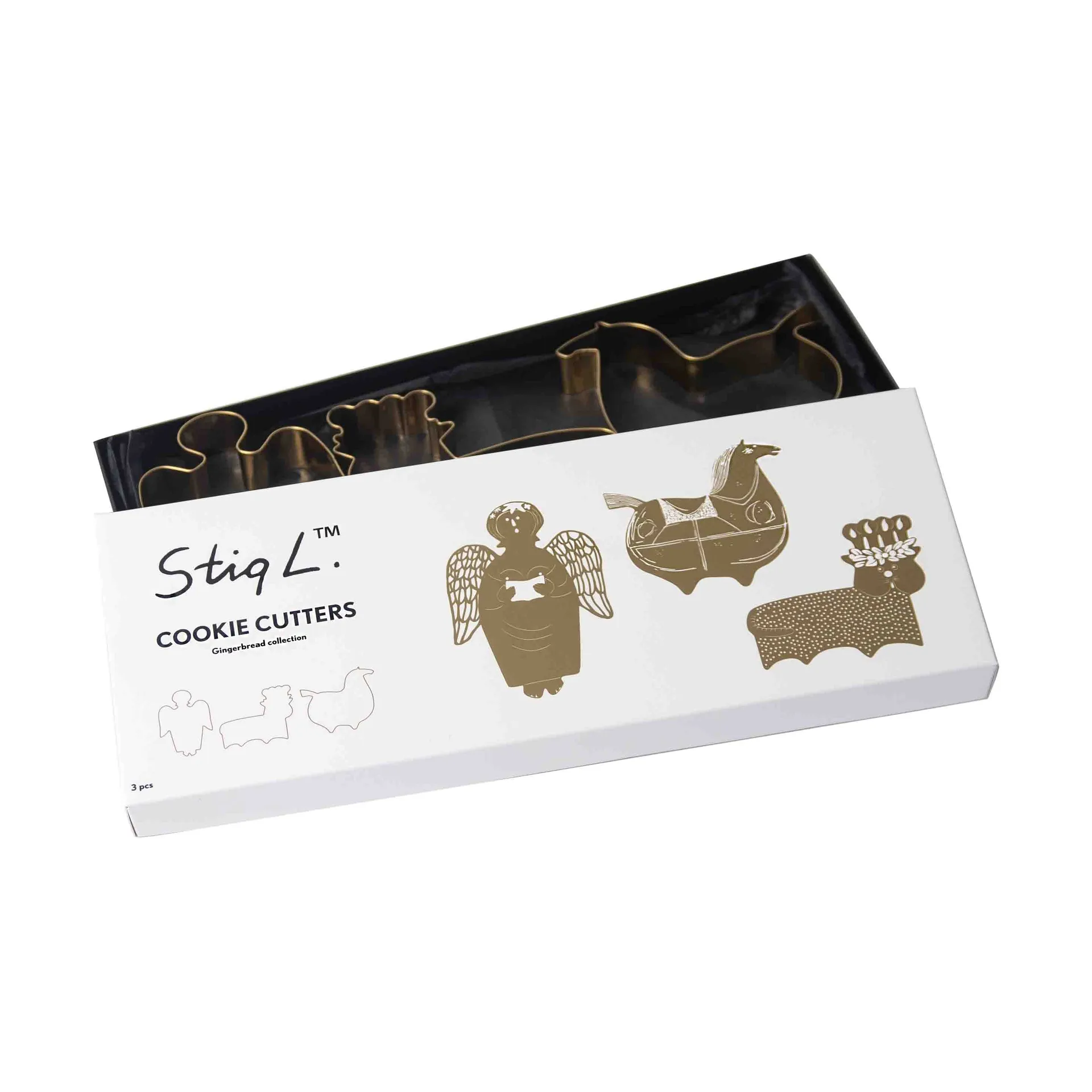 Stig L pepperkakeform 3 deler, Gull Pluto Design
