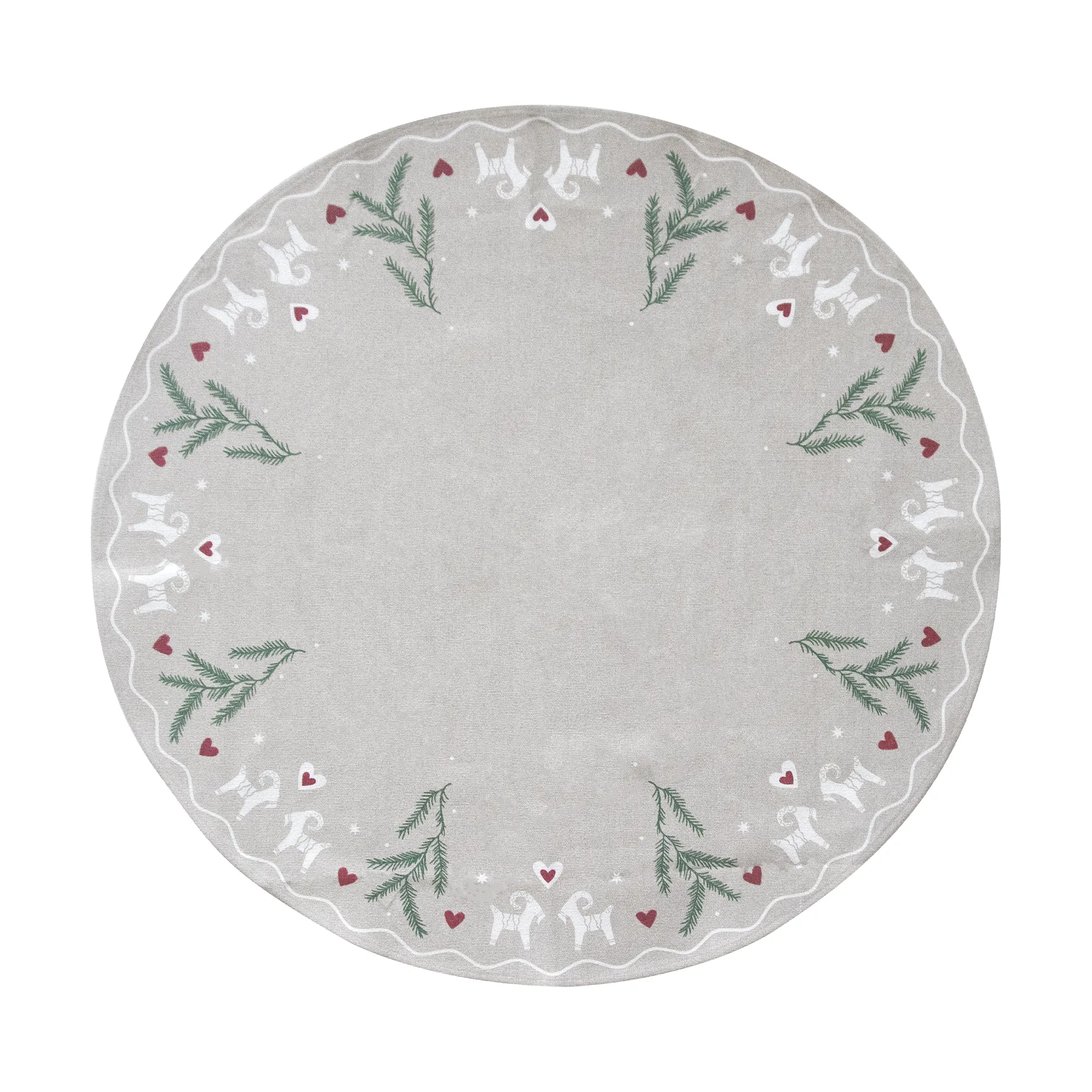 Yule Goat juletreteppe Ø110 cm, Beige Pluto Design