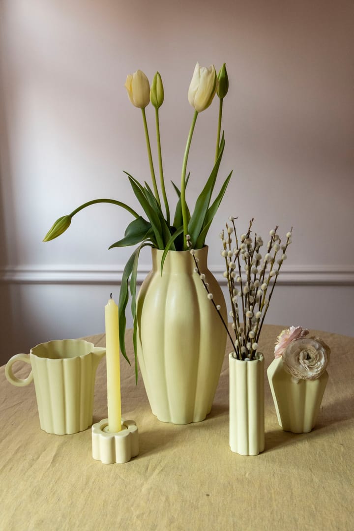 Birgit vase/lysholder 14 cm, Pale Yellow PotteryJo