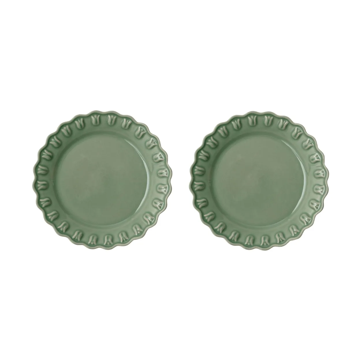 PotteryJo Tulipa tallerken Ø20 cm 2-pack Verona green