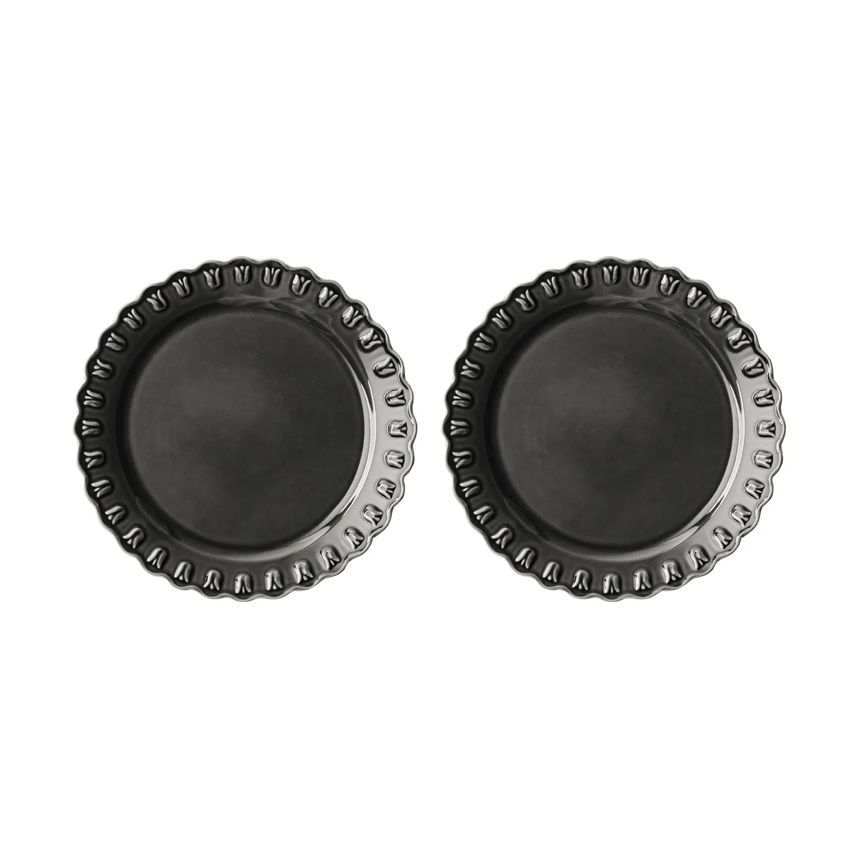 PotteryJo Tulipa tallerken Ø26 cm 2-pack Almost black