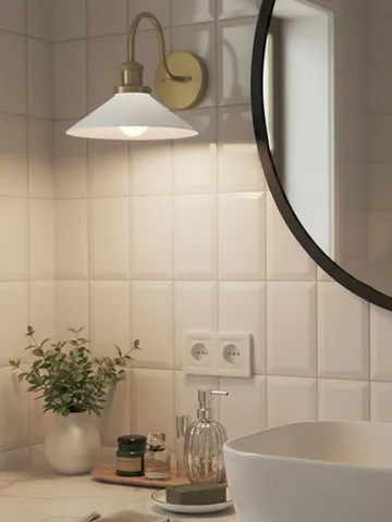 August vegglampe - Opal-messing - PR Home