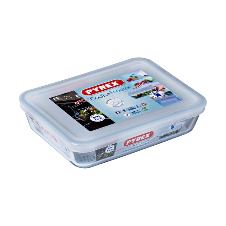 Cook & Freez rektangulært fat med lokk - 19x14 cm - Pyrex