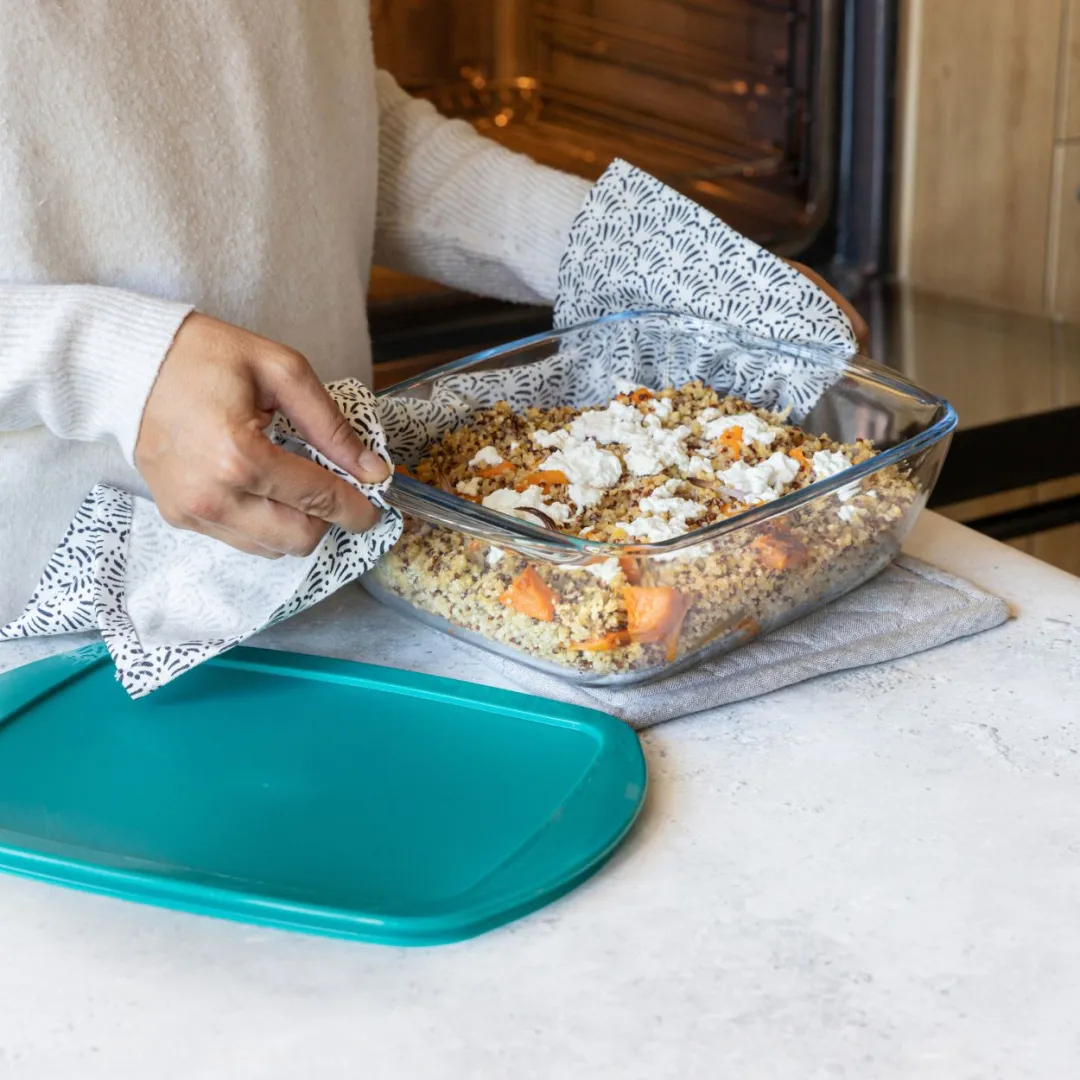 Cook & Store rektangulært fat med lokk glass, 28x20x8 cm Pyrex