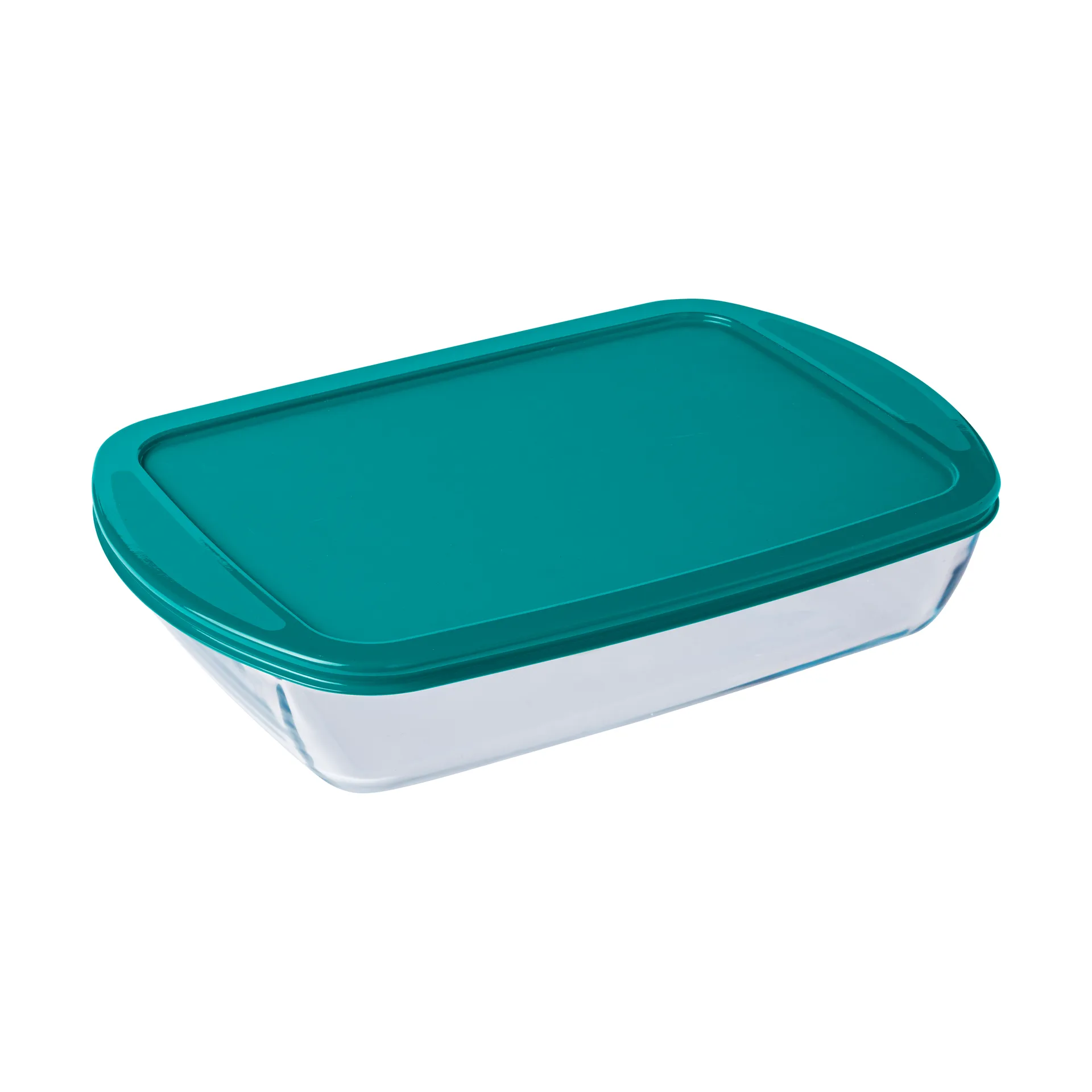 Fat rektangulært med lokk glass, 40x27x7 cm Pyrex