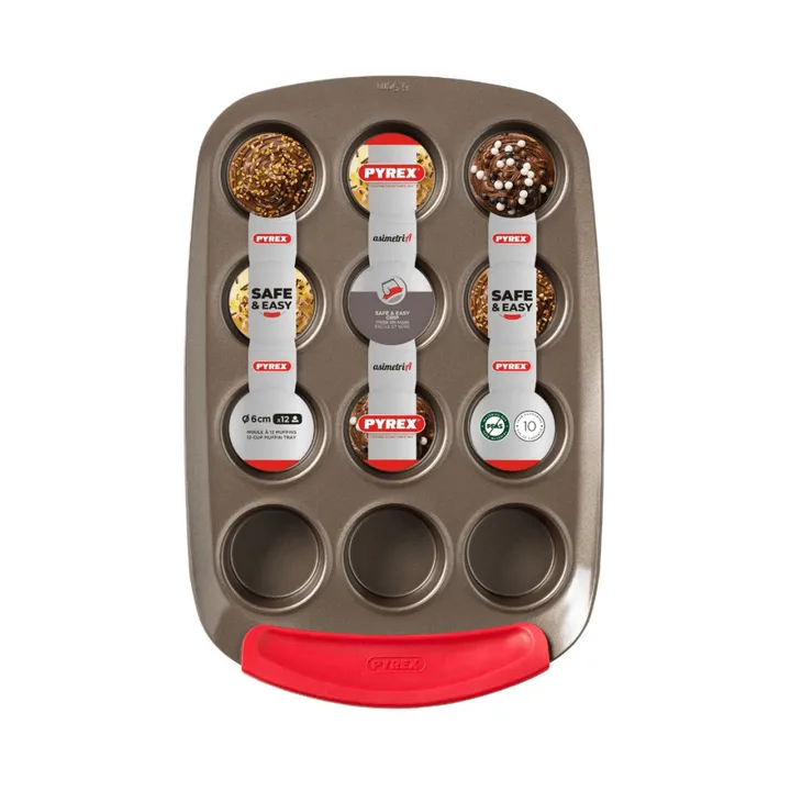 Pyrex Asimetria muffinsform - Silikon, rektangulær, 12 muffins - Pyrex