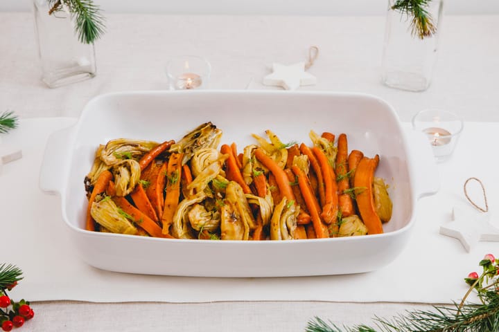 Pyrex rektangulært fat keramikk hvit, 30x22 cm Pyrex