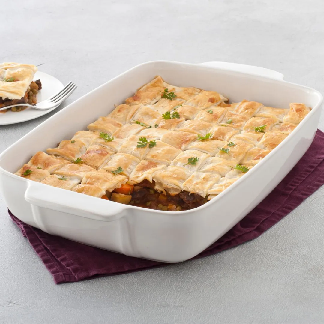 Pyrex rektangulært fat keramikk hvit, 35x25 cm Pyrex