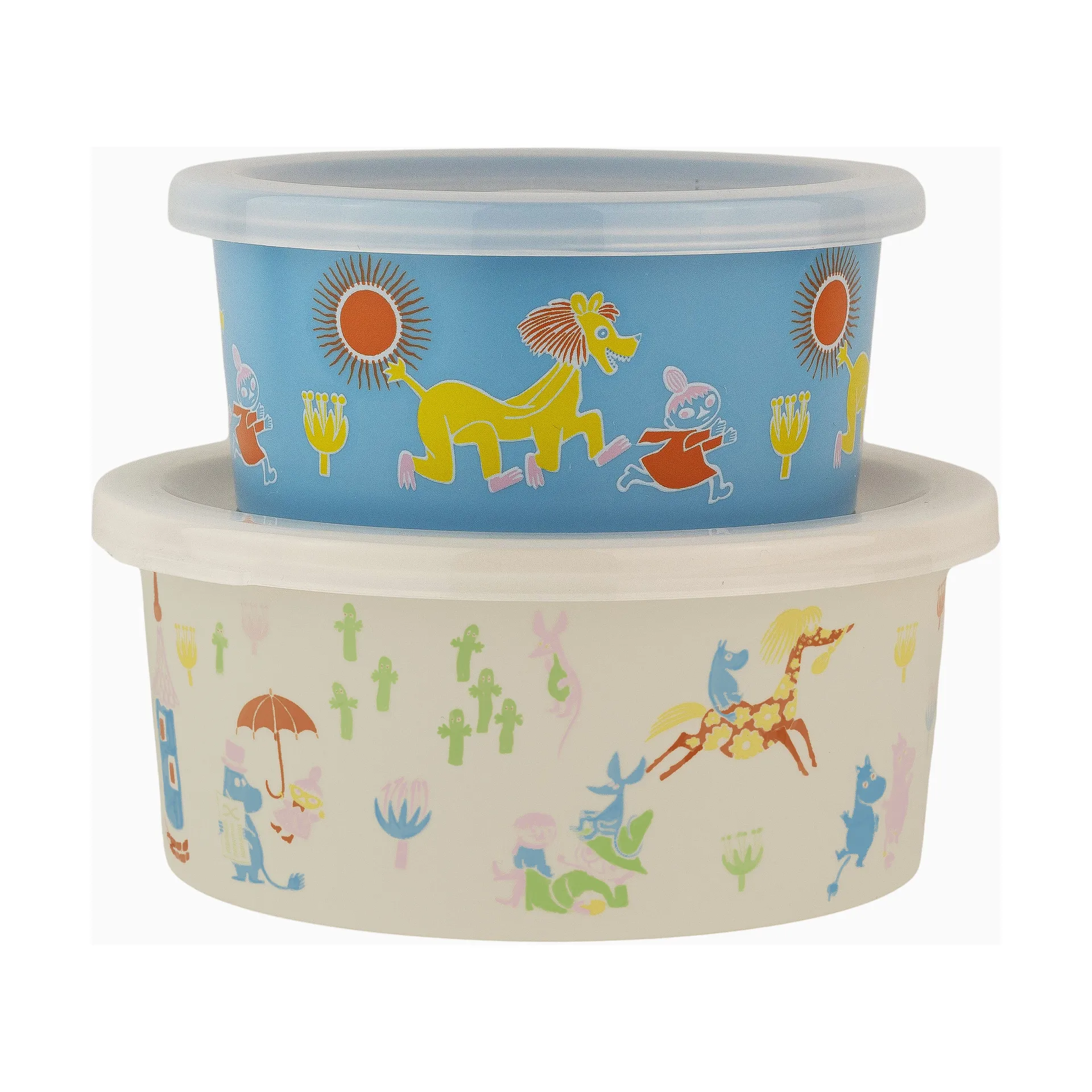 Mumin 80 snackboks 2 deler, Beige-blå Rätt Start