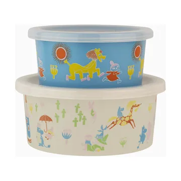 Mumin 80 snackboks 2 deler - Beige-blå - Rätt Start