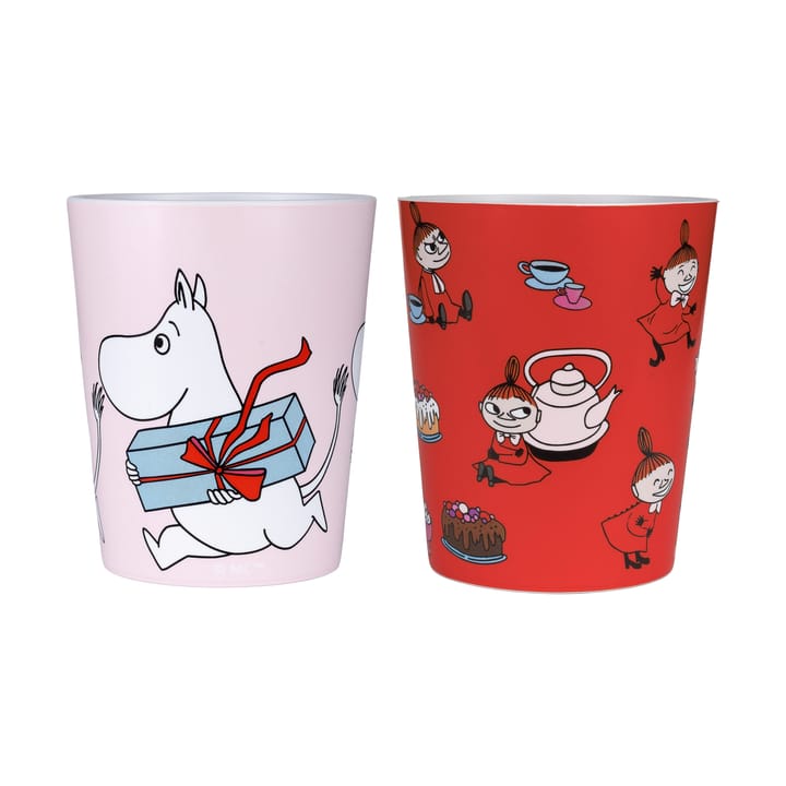 Mumin Lilla My tumblermugger 20 cl 2-pakning - Rød-rosa - Rätt Start