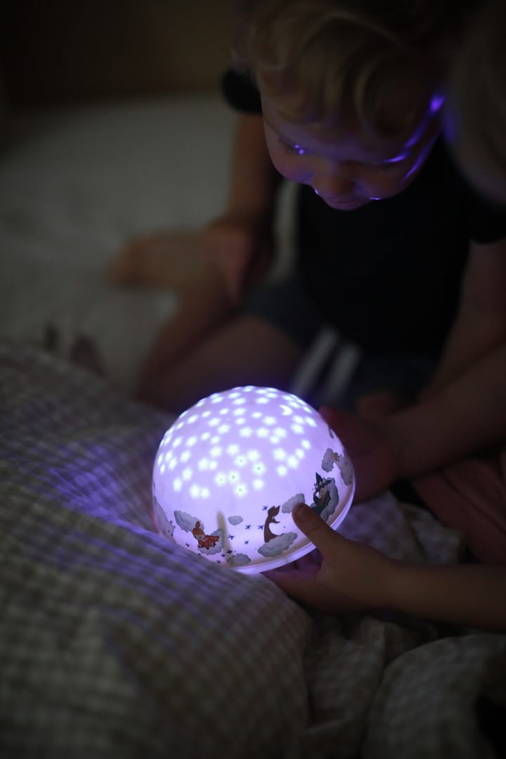 Mummitrollet nattlampe med stjernehimmel og musikk, Gul Rätt Start