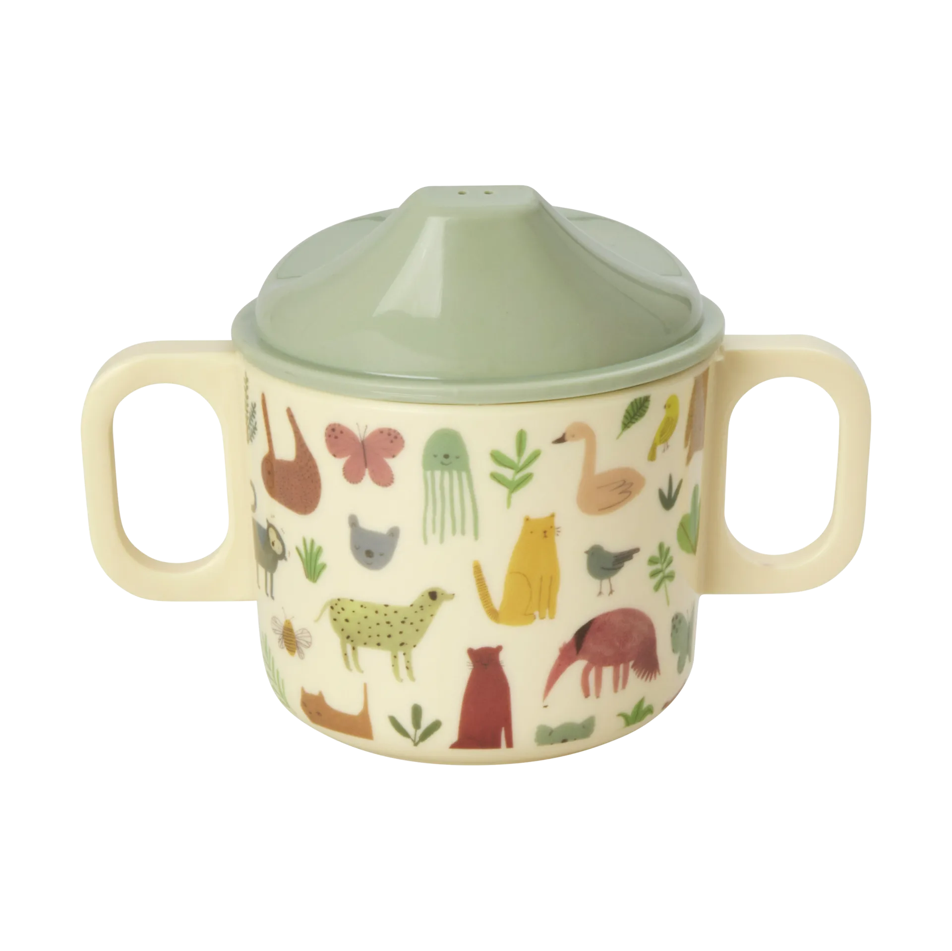 Rice barnekopp med to håndtak 20 cl, Sweet Jungle Print-Cream RICE