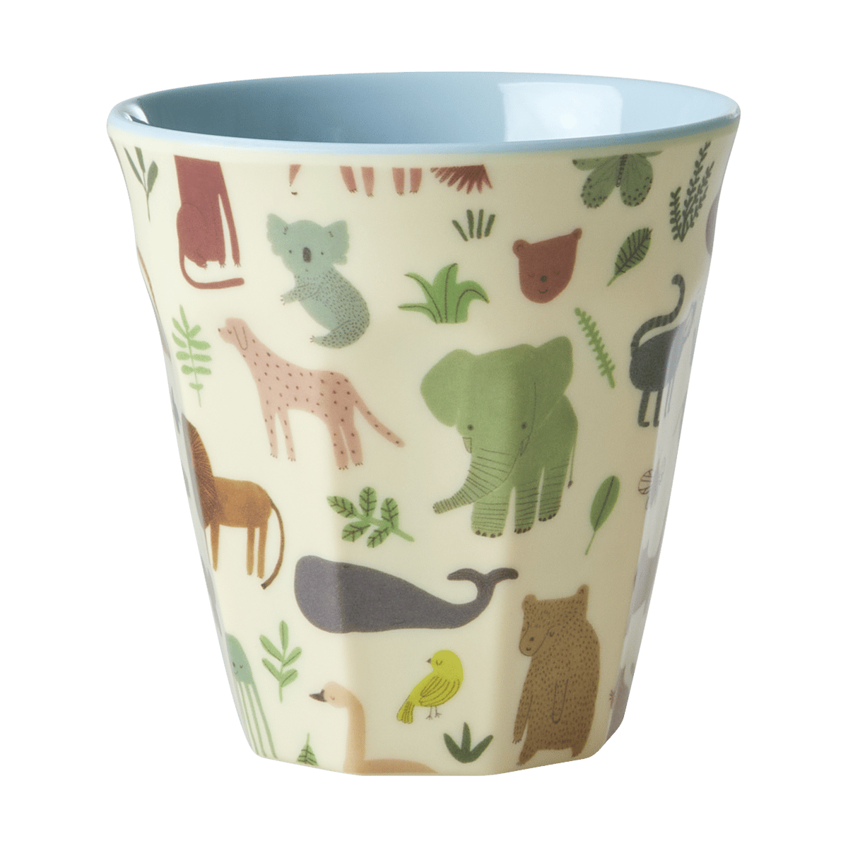 RICE Rice barnekopp melamin Sweet jungle Print-Soft blue