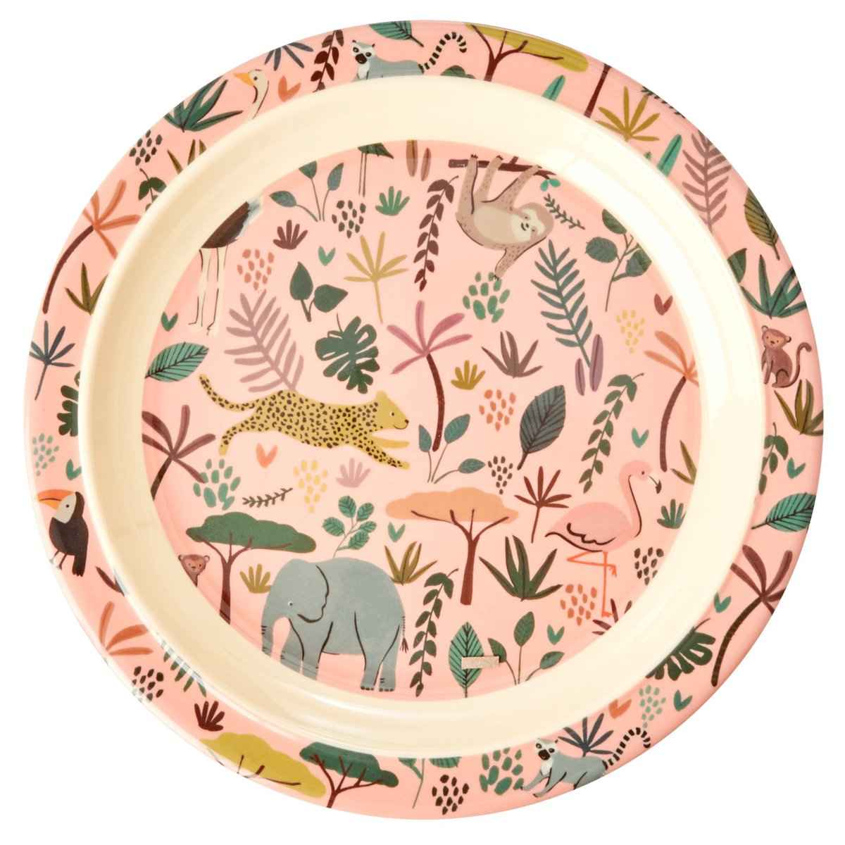 RICE Rice barnetallerken Jungle animals Coral-multi