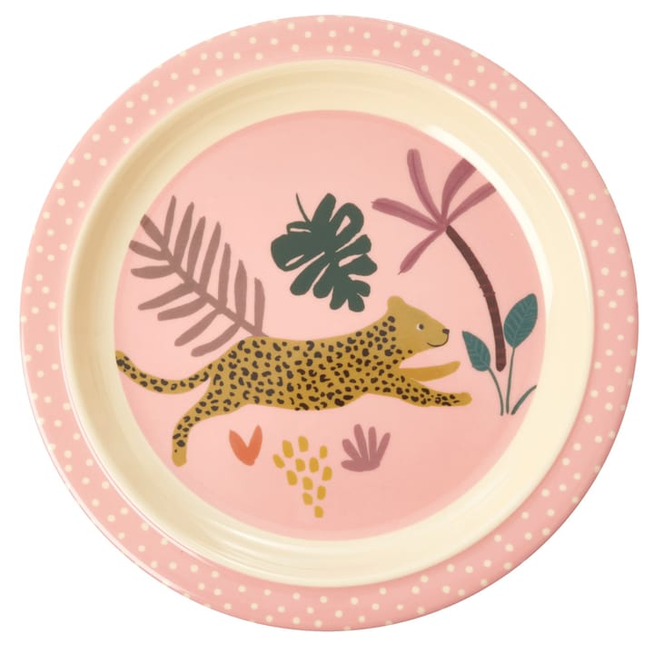 Rice barnetallerken Jungle animals, Pink-multi RICE
