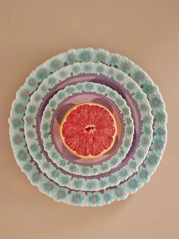 Rice Embossed Flower keramikktallerken Ø 25,5 cm - Lavender - RICE