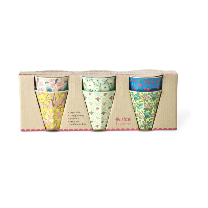 Rice melaminkopp small 6-pk - Show youre true colors prints - RICE