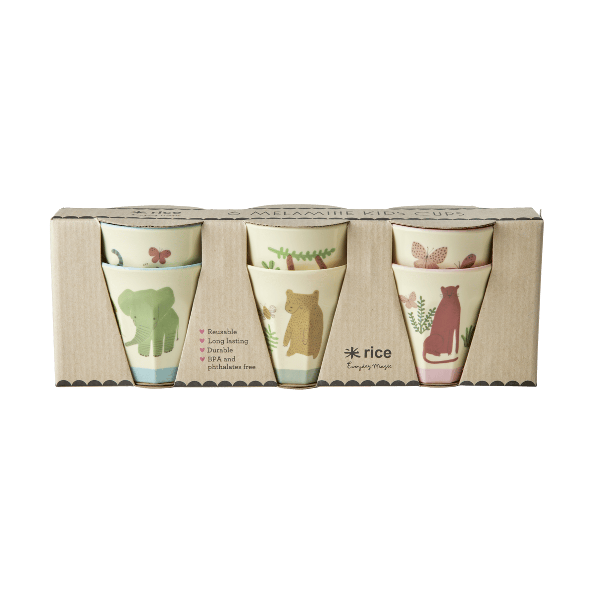 RICE Rice melaminkopp small 6-pk Sweet Jungle