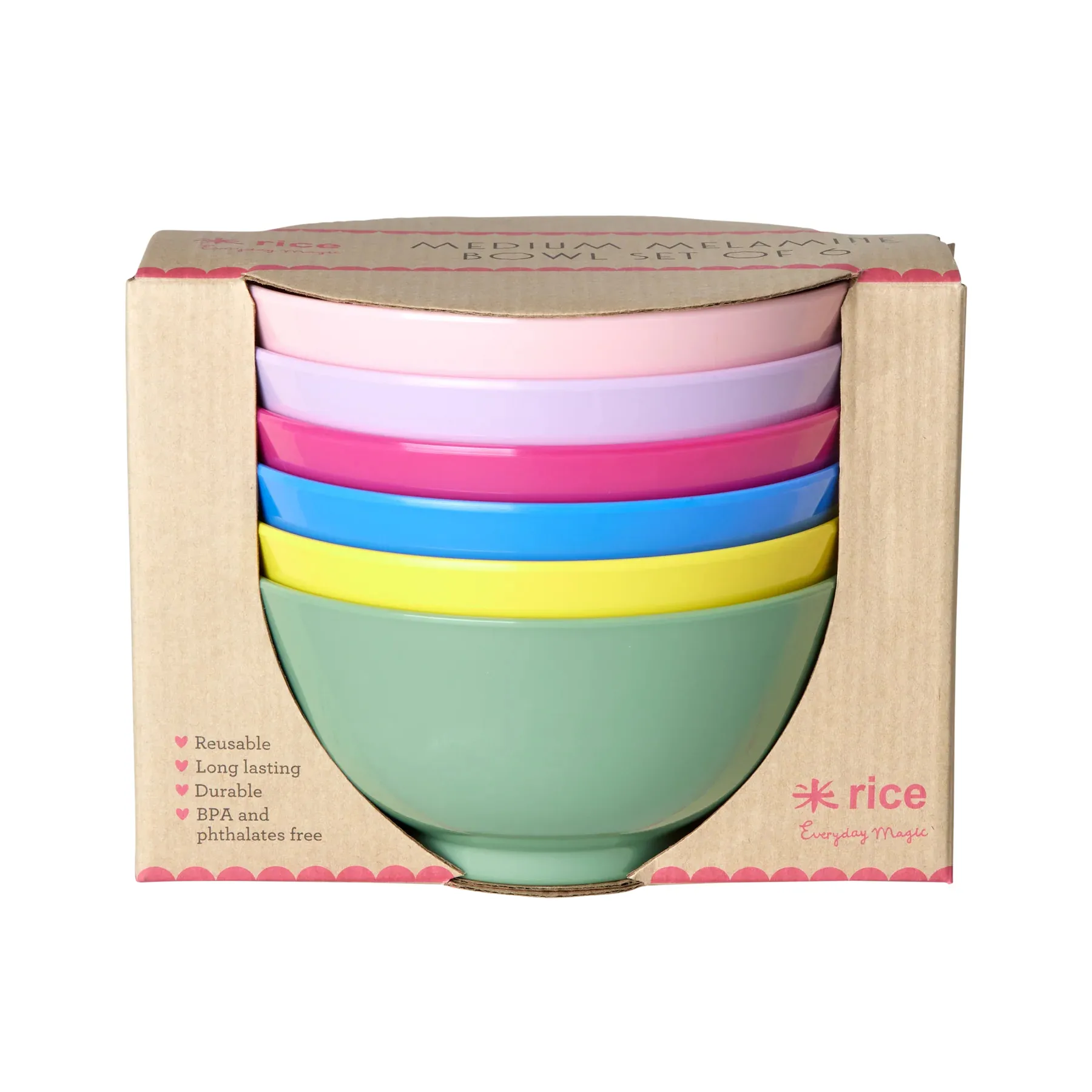 Rice melaminskål medium Ø 15 cm 6 deler, Multicolor RICE