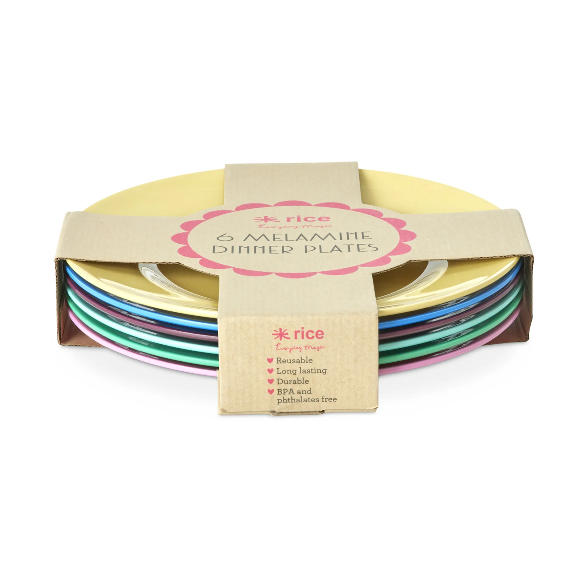 Rice melamintallerken Ø26 cm 6-pk, Show youre true colors RICE