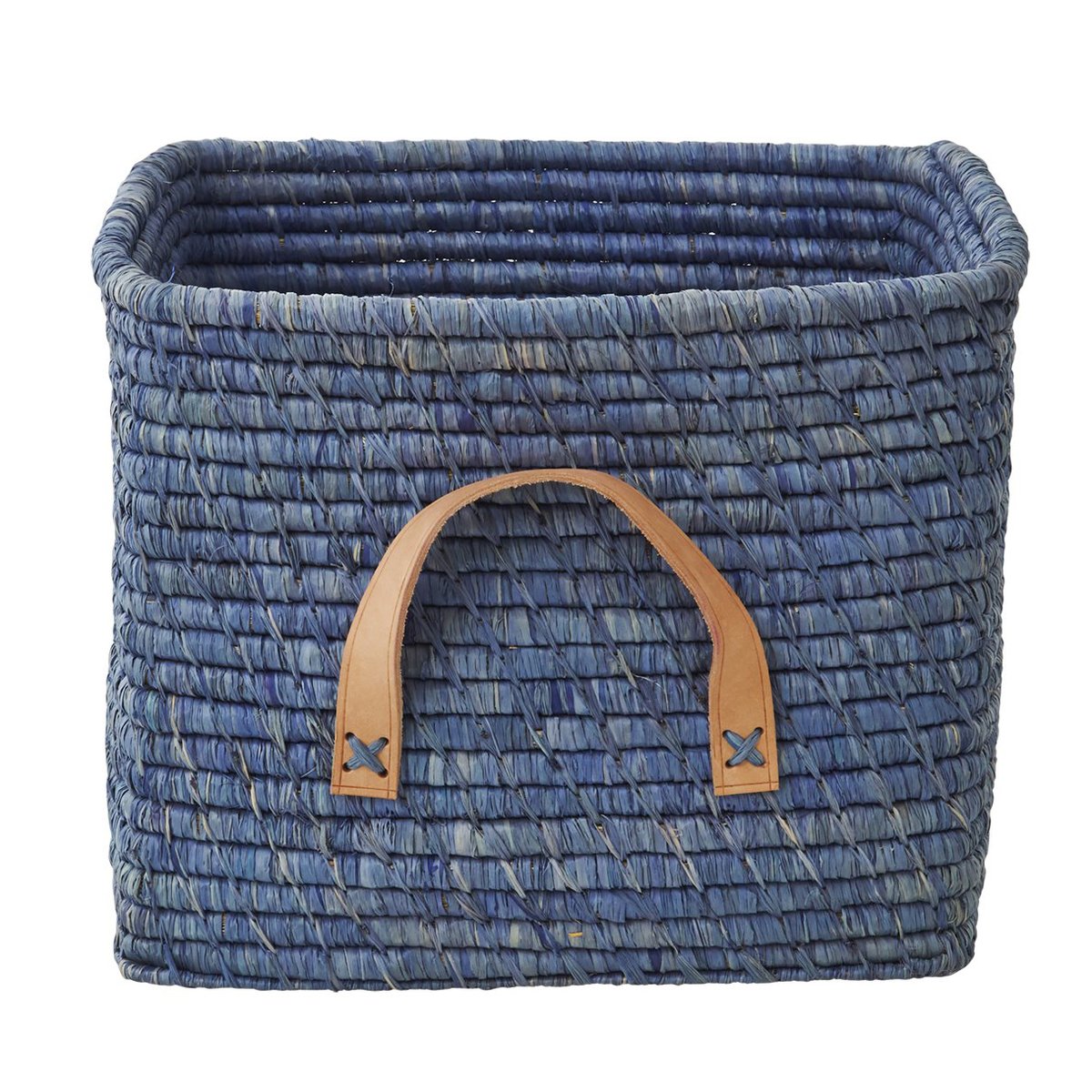 RICE Rice raffia oppbevaringskurv Blå