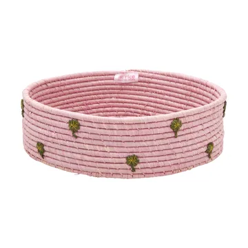 Rice raffia oppbevaringskurv lav Ø35 cm - Pink - RICE