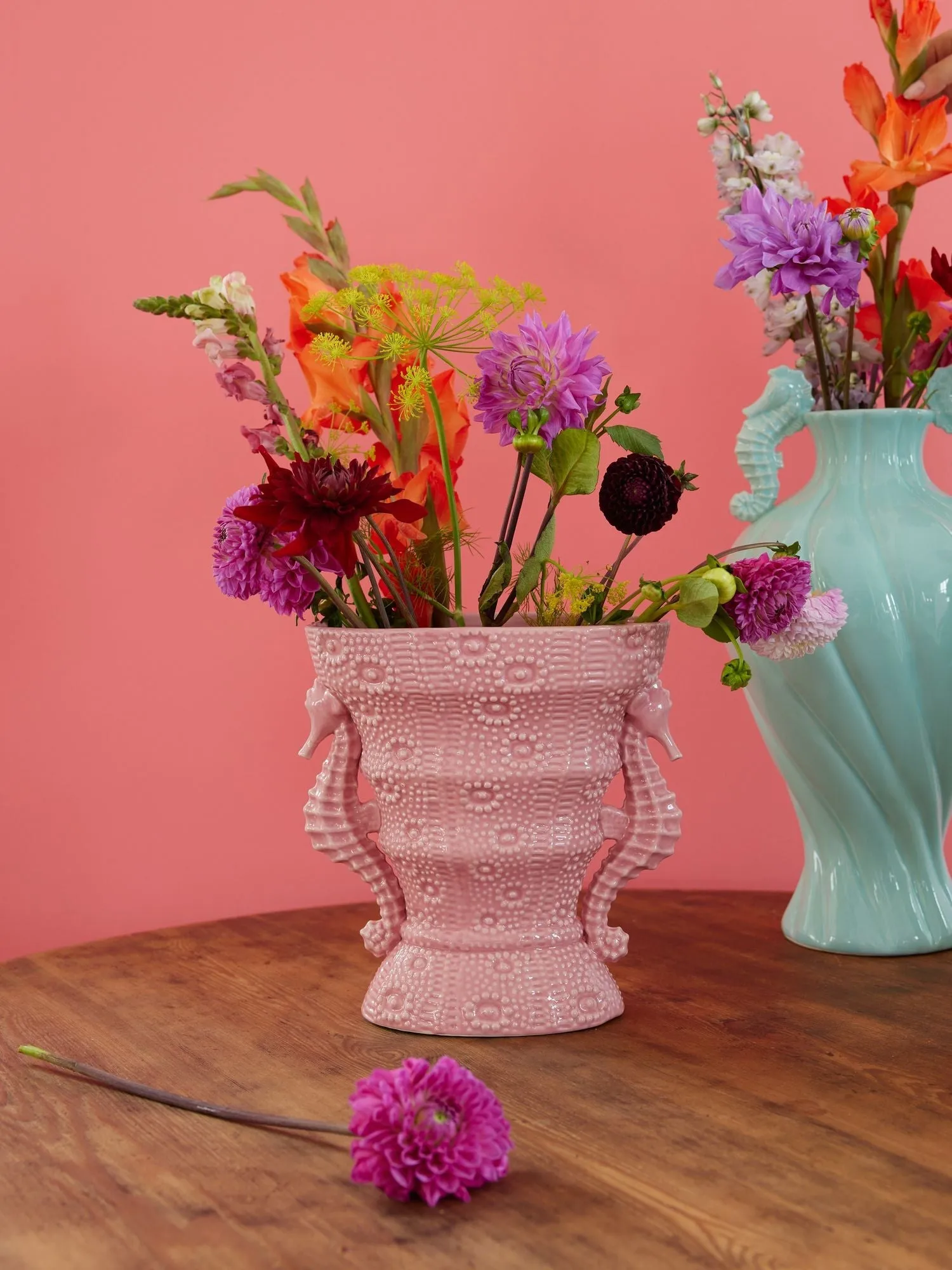 Rice vase Seahorse stor 25 cm, Pink RICE