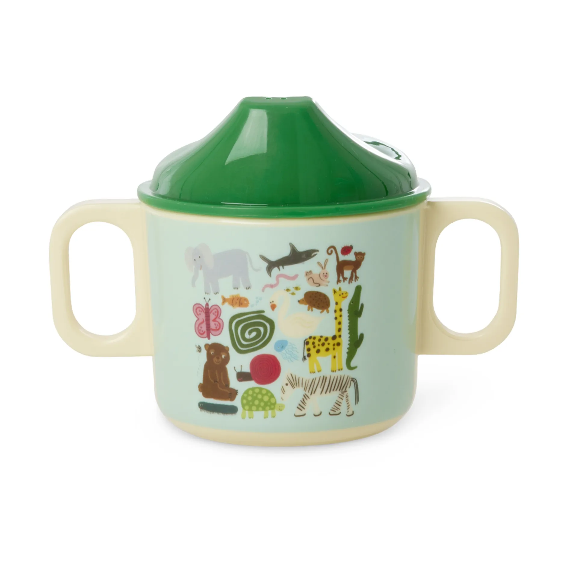 Rice Wildlife barnekopp med to håndtak 25 cl, Mint RICE