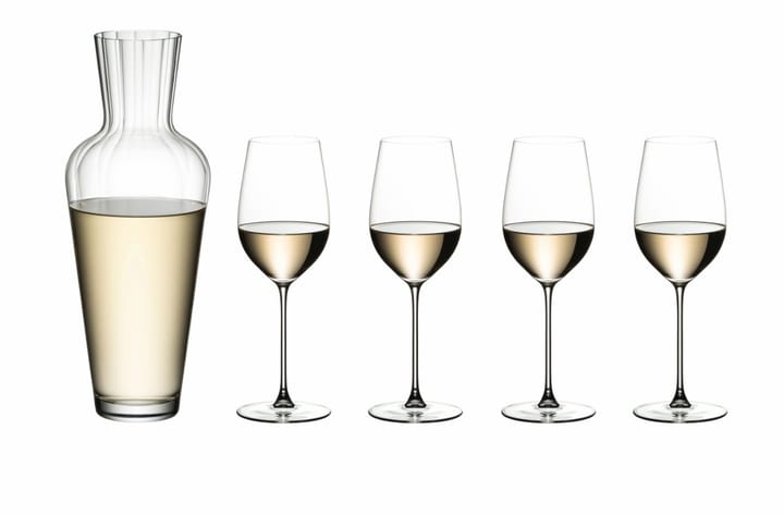 Veritas Riesling 4-pakning inkl Mosel karaffel, Klar Riedel
