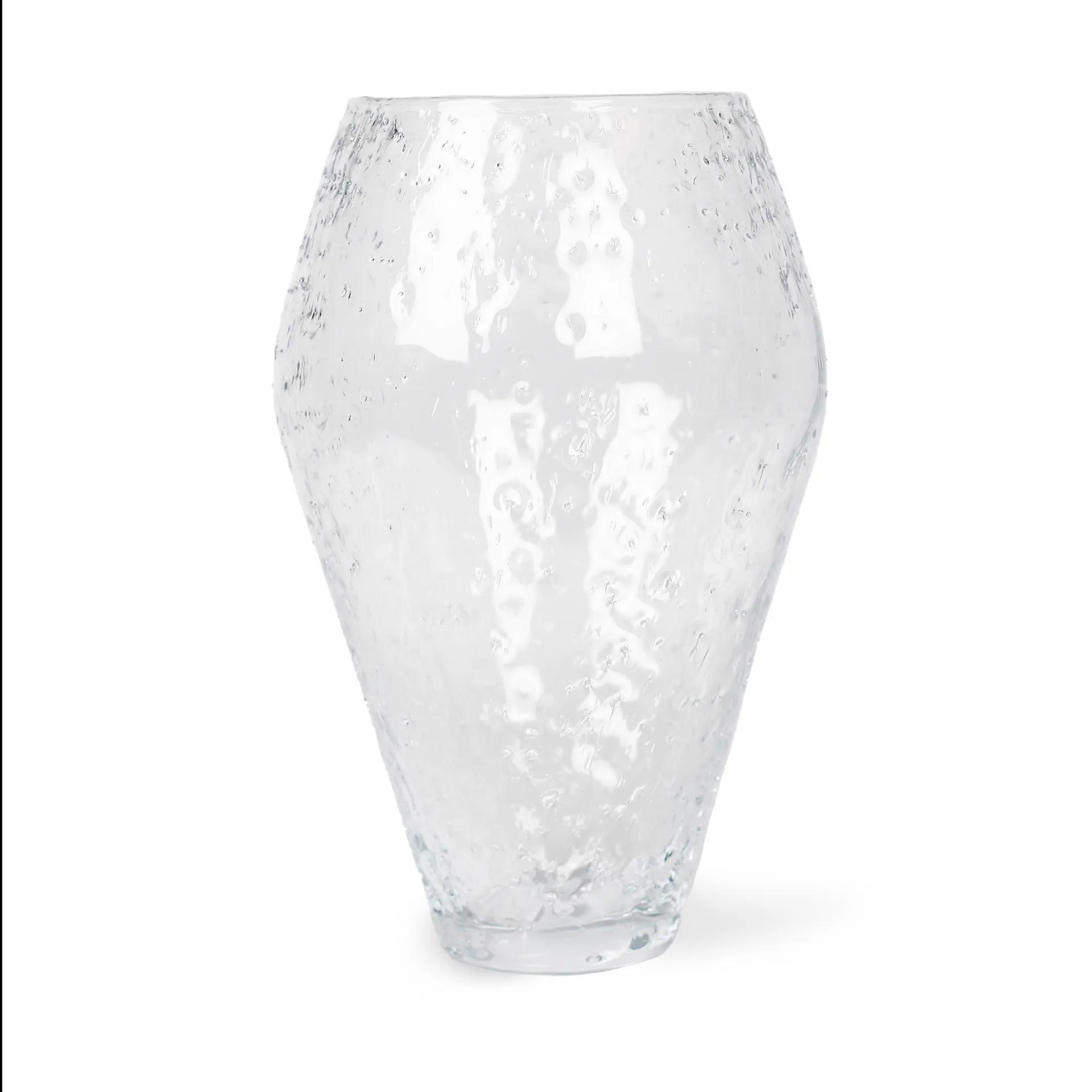 Crushed glassvase large, Clear Ro Collection
