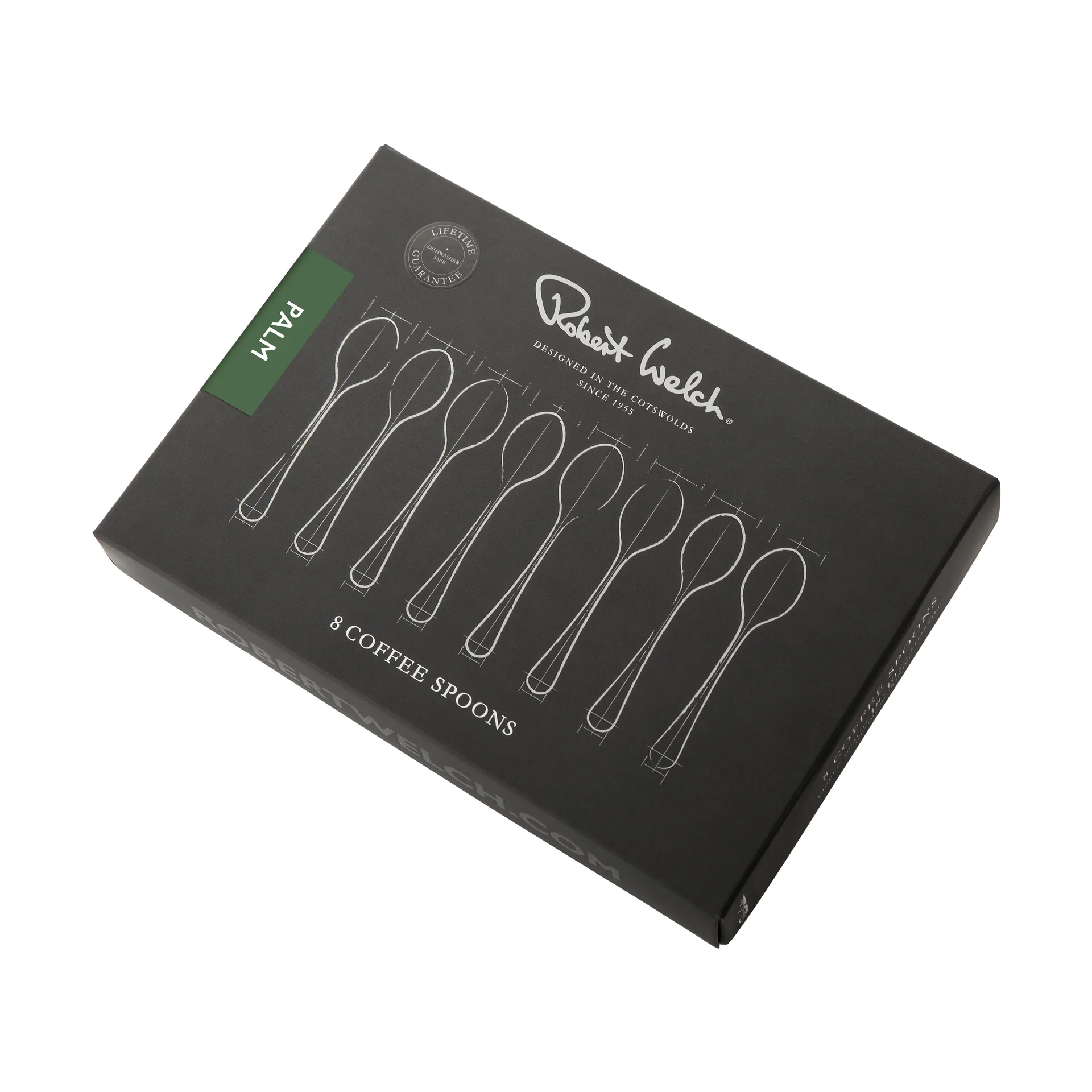 Palm Bright kaffeskje 8-pakning, Rustfritt stål Robert Welch