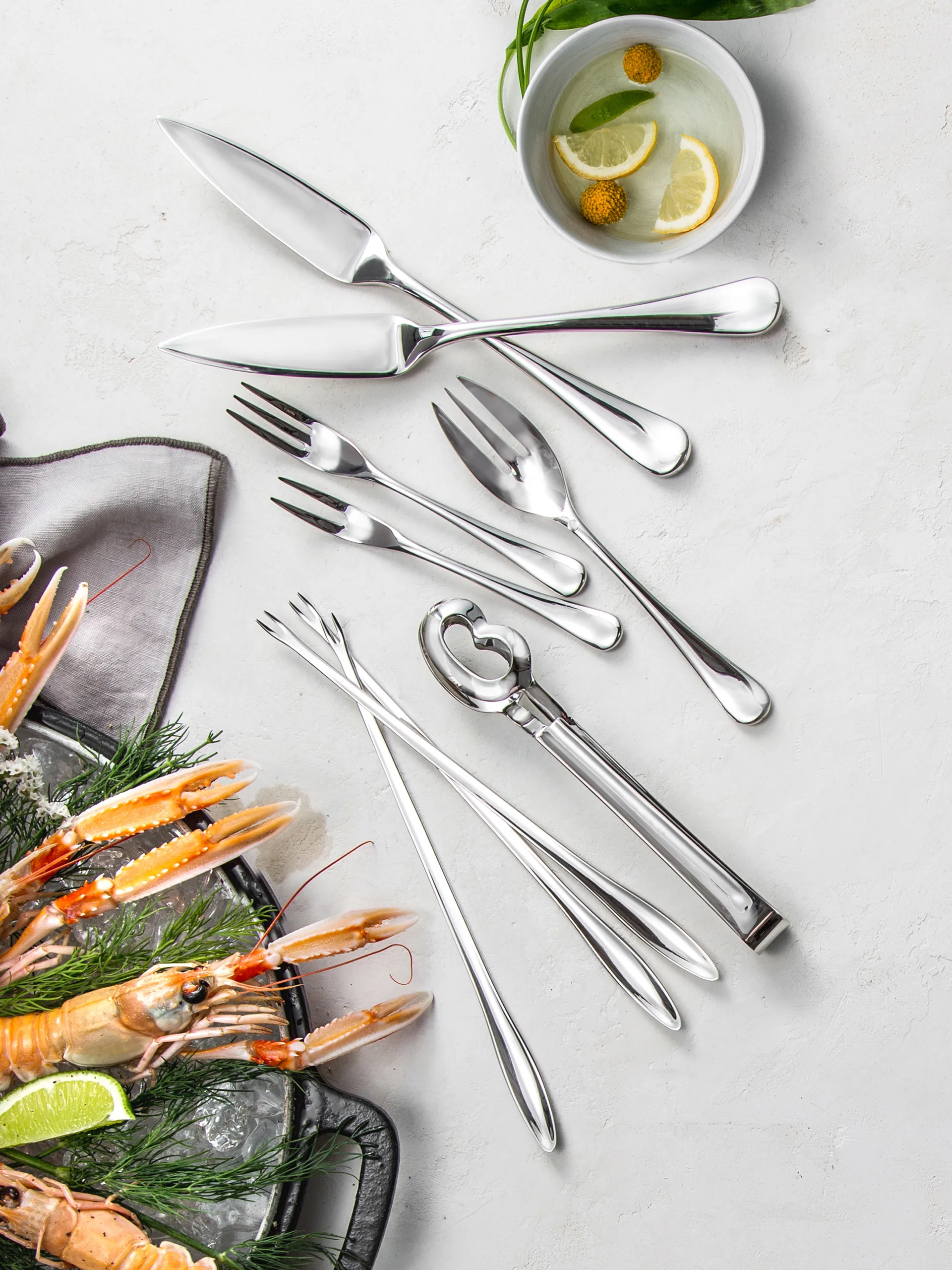 Radford sneglegaffel blank, Rustfritt stål Robert Welch