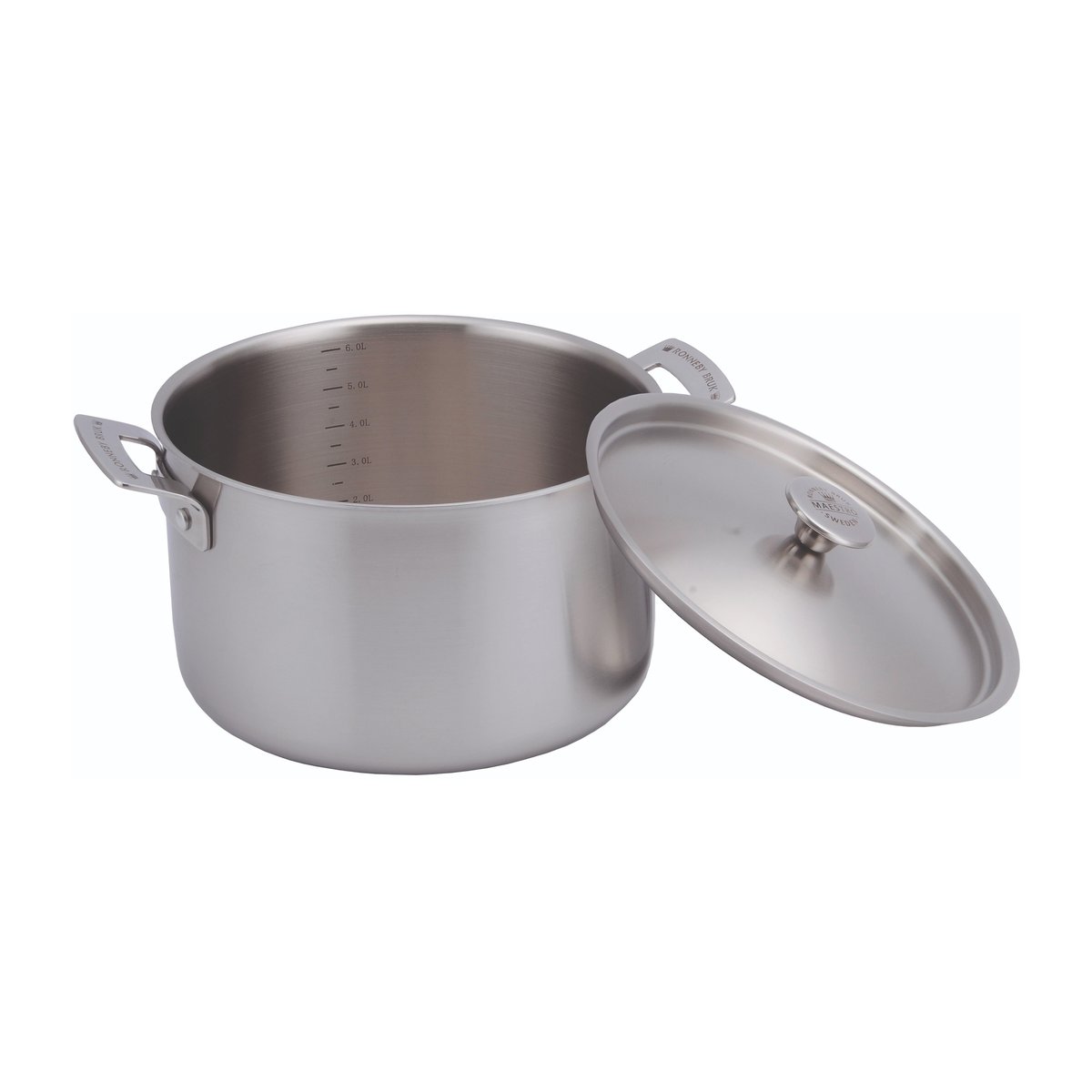 Ronneby Bruk Inox gryte rustfri med lokk 6 l