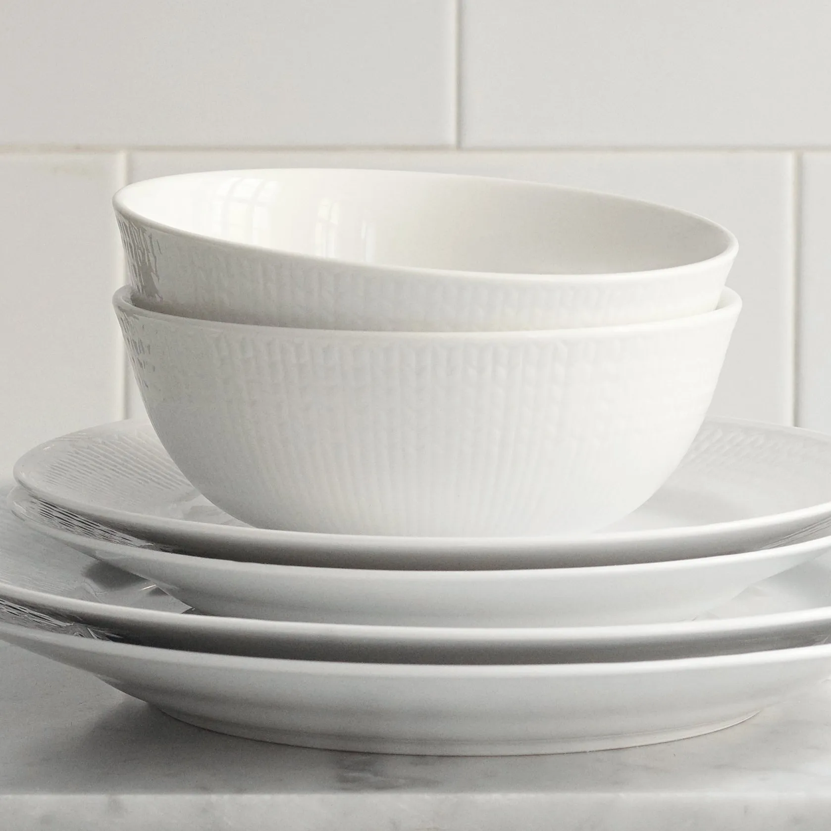 Swedish Grace skål stor, snø (hvit) Rörstrand