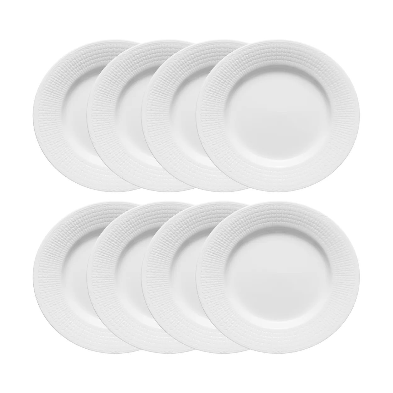 Rörstrand Swedish Grace tallerken Ø24 cm 8-pakning - Snø (hvit)