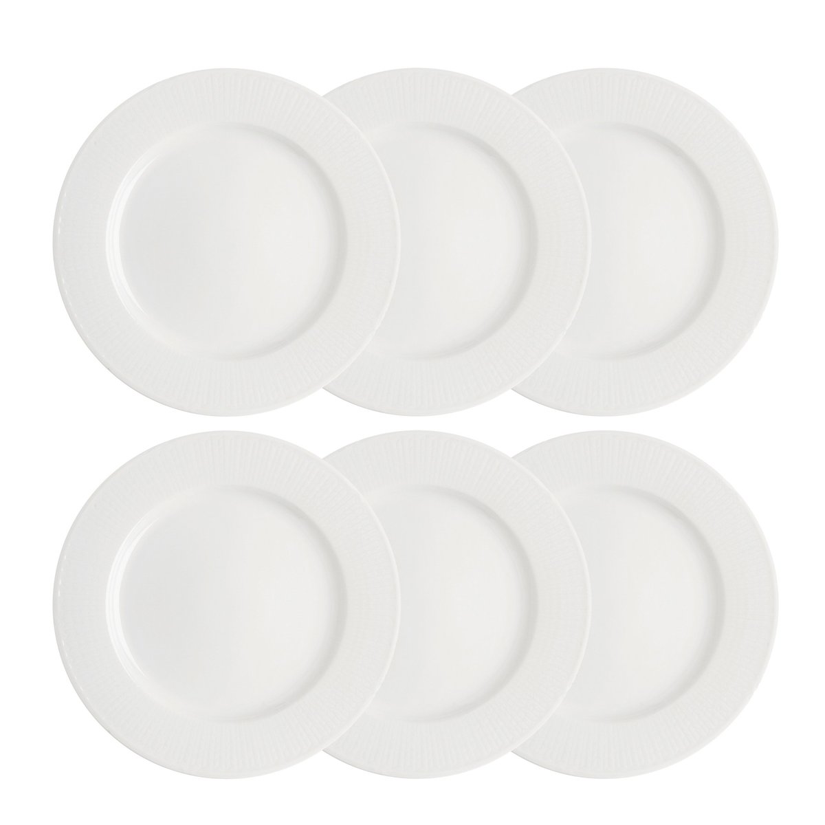 Rörstrand Swedish Grace tallerken 27 cm 6-pakk snø (hvit) hvit