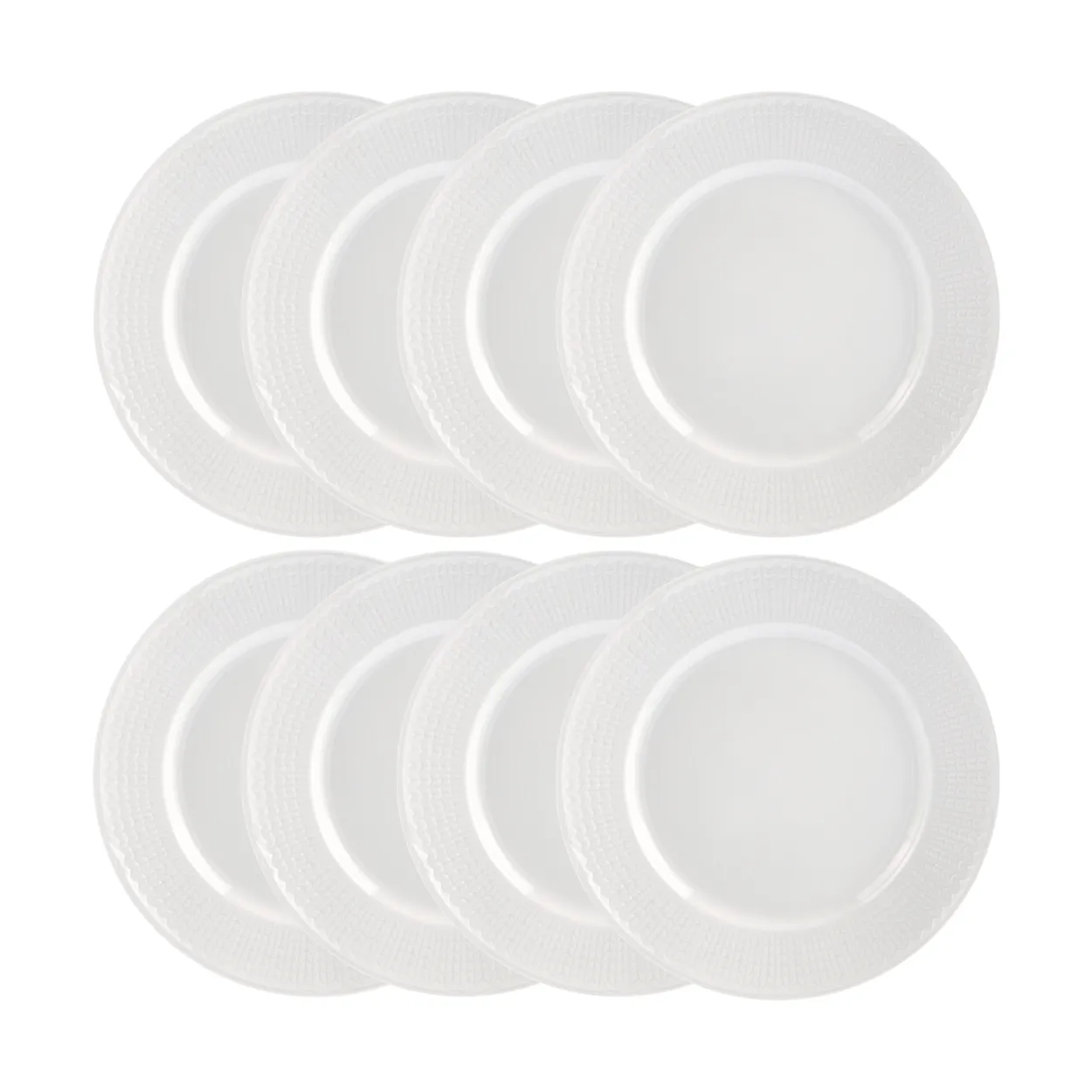 Rörstrand Swedish Grace tallerken Ø27 cm 8-pakning - Snø (hvit)