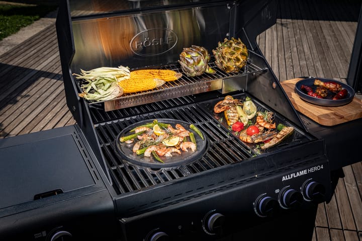 AllFlame Hero 4 gassgrill, Svart Rösle