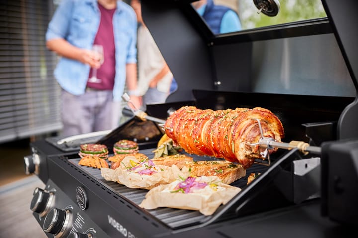 Videro PRO G4-SB Smart Vario+ gassgrill, Mattsvart Rösle