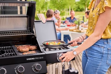 Videro PRO G6-S Vario+ gassgrill - Mattsvart - Rösle