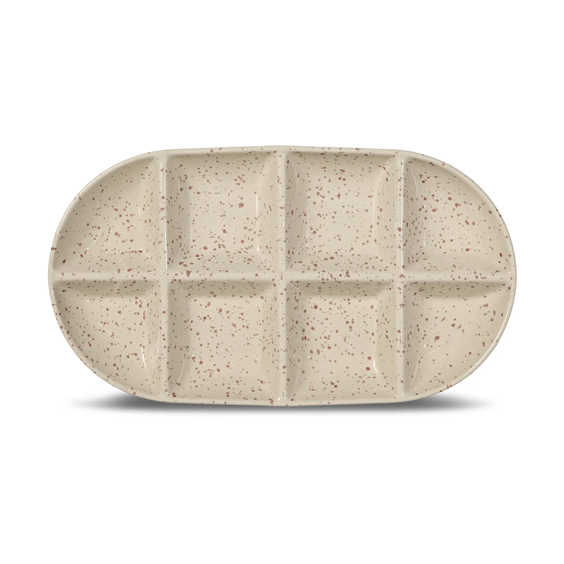 Ditte serveringsfat stor 20x36 cm, Beige-vinrød Sagaform