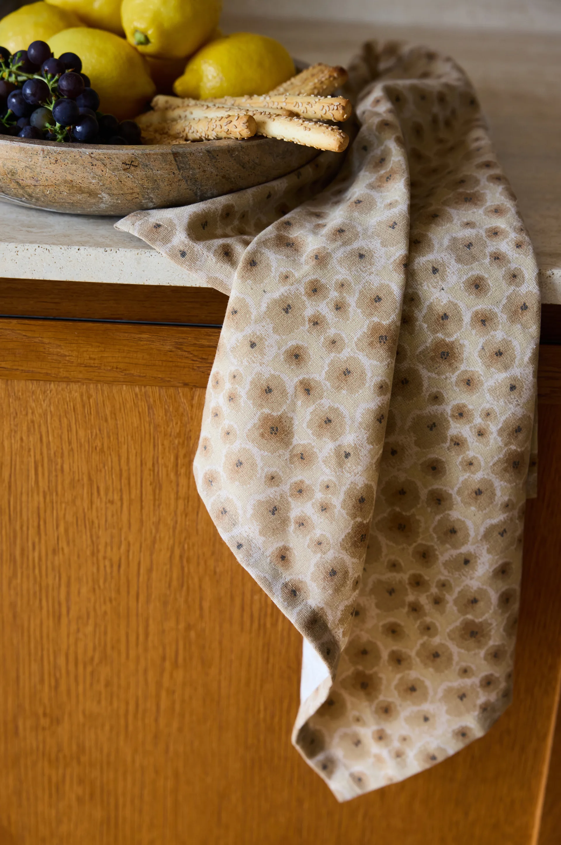 Edith kjøkkenhåndkle 50x70 cm 2‑pk, Mikset beige Sagaform